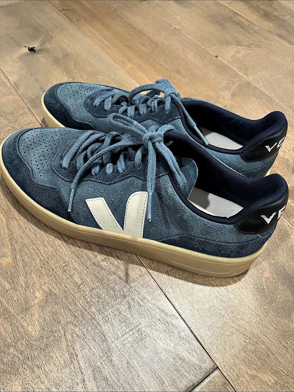 Veja V-90 Suede Sneakers Blue & Cream Men’s Sneakers